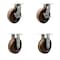 Service Caster 8'' Heavy Duty High Temp Phenolic Swivel Caster Set 2 Brakes 2 Rigid, 4PK CRAN-SCC-KP92S830-PHRHT-SLB-2-R-2 - alternate 1